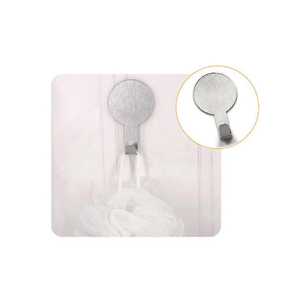 Adhesive Hook Stainless Steel Wall Hanging Hooks Round Shape 8Pcs