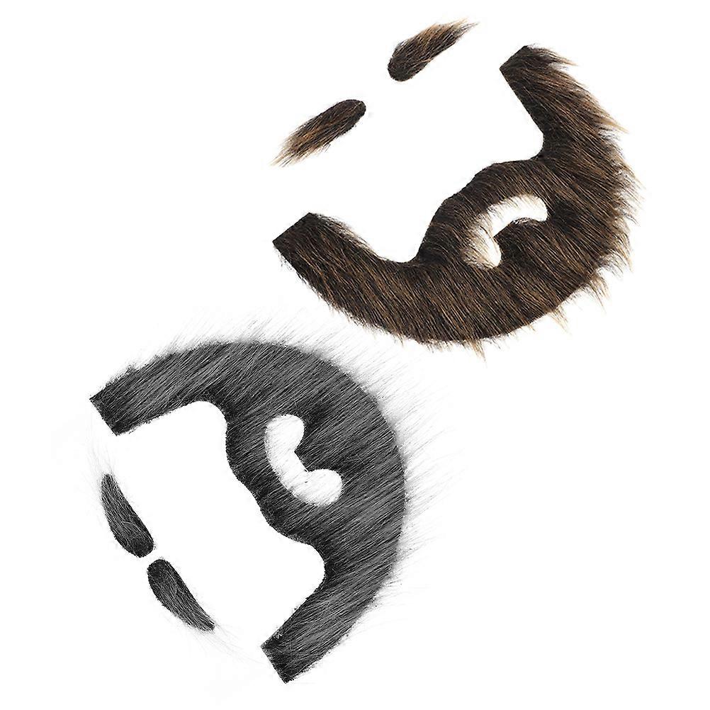 Fake Beard Halloween Cosplay Beard with Costume Eyebrows 3Sets