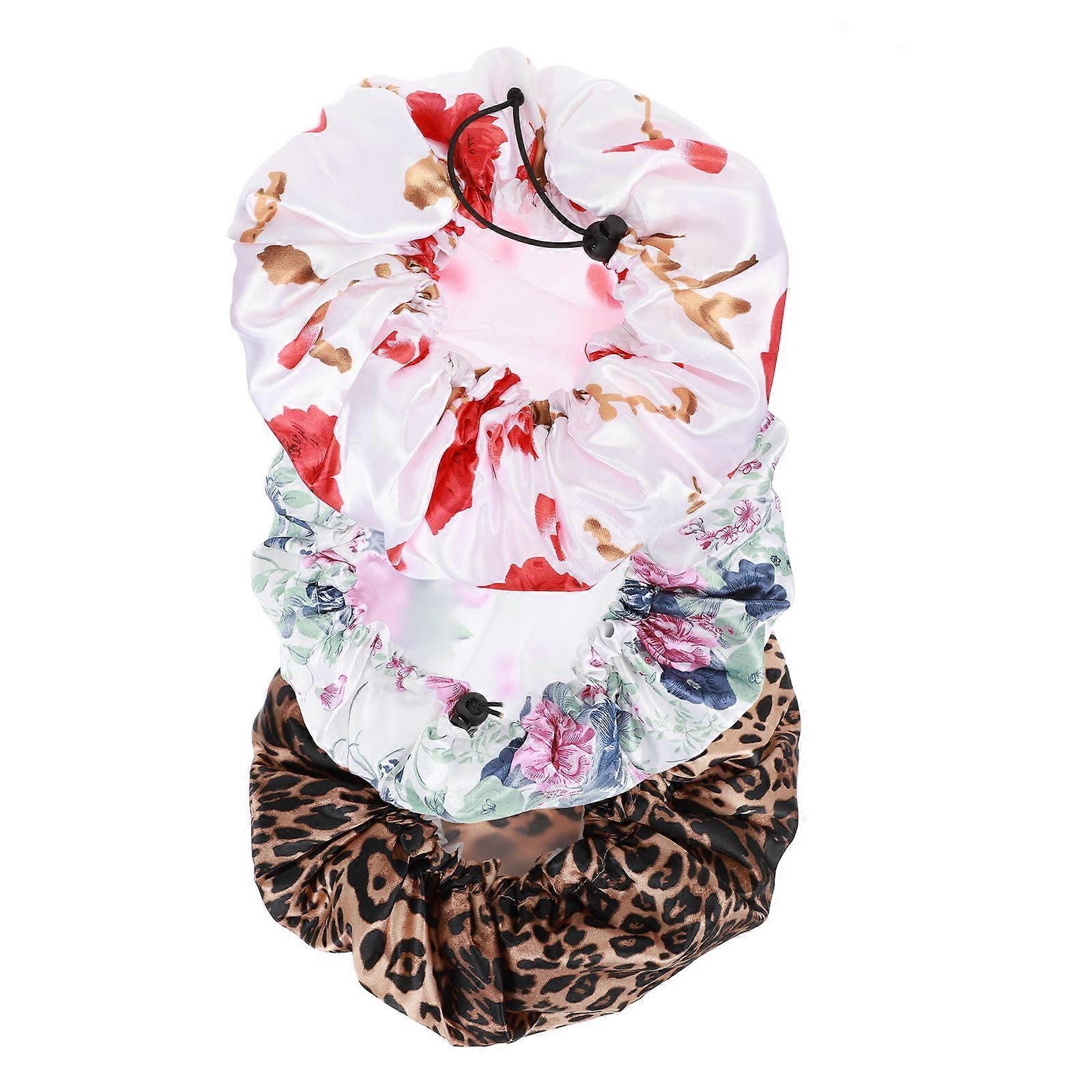 Waterproof Shower Hat 6Pcs Creative Hairdressing Accessory For Women Assorted Color Square Shape With Elastic Band