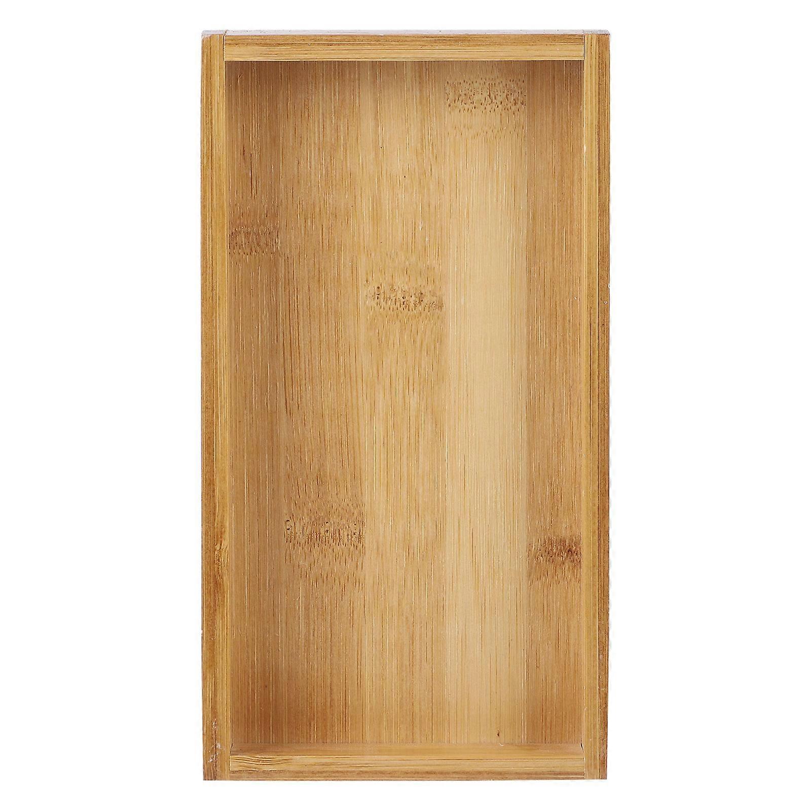 Food Serving Tray Bamboo Bread Tray for Kitchen 1Pcs Khaki Rectangular Practical