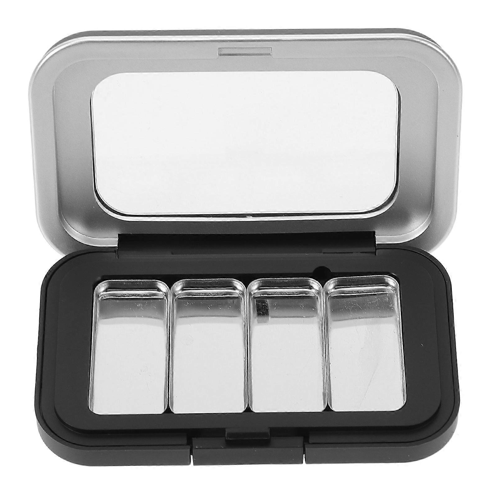 Empty Eyeshadow Case Highlighter Box for Makeup Use 4Sets Black Plastic