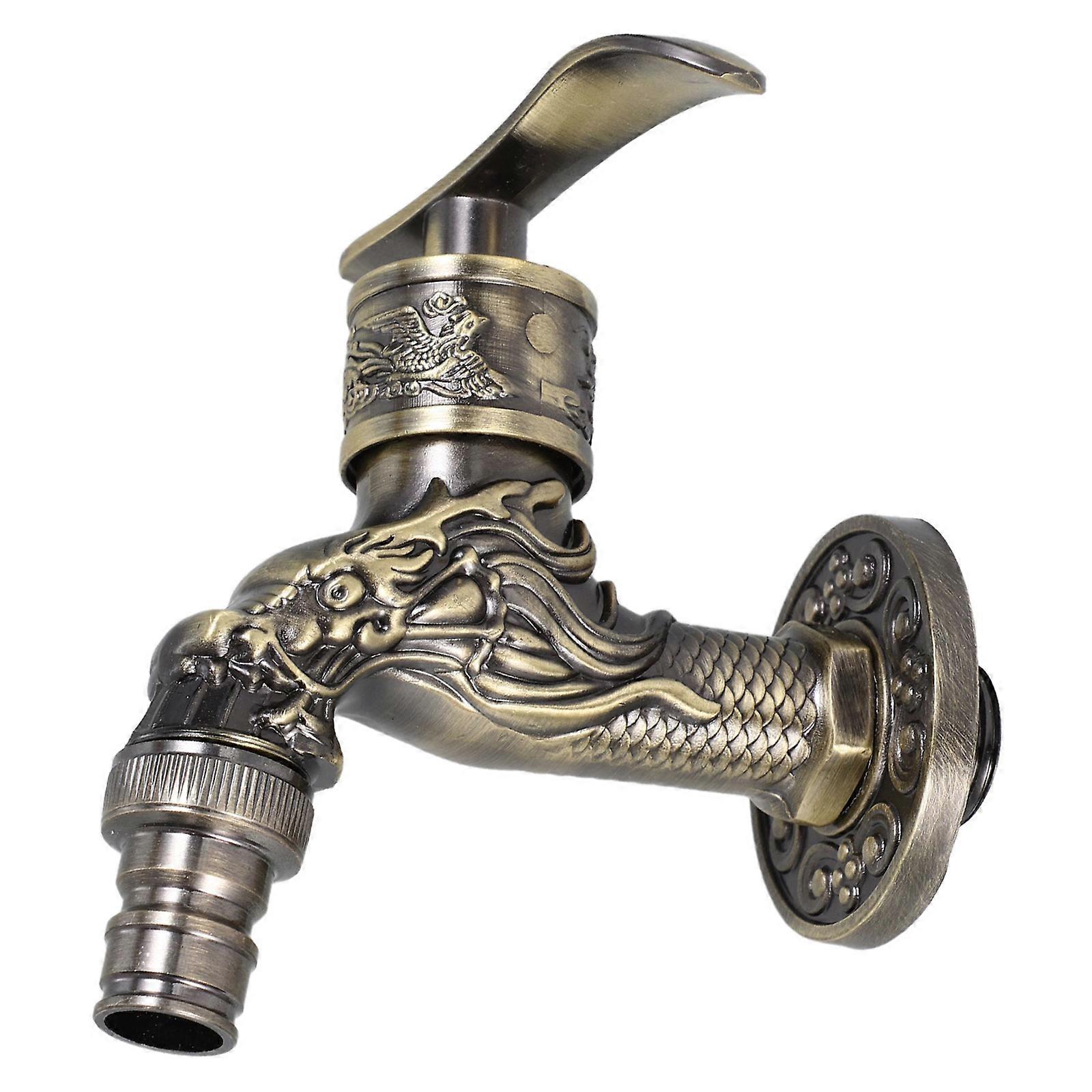 Light Brown Dragon Bathtub Faucet for Sink with Single Lever 4Pcs Set