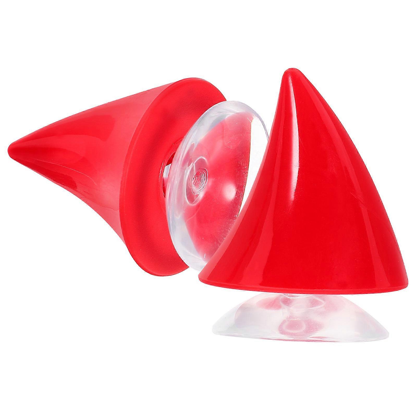 Red Motorcycle Horn Decorative Set with Suction Cup 4Pcs