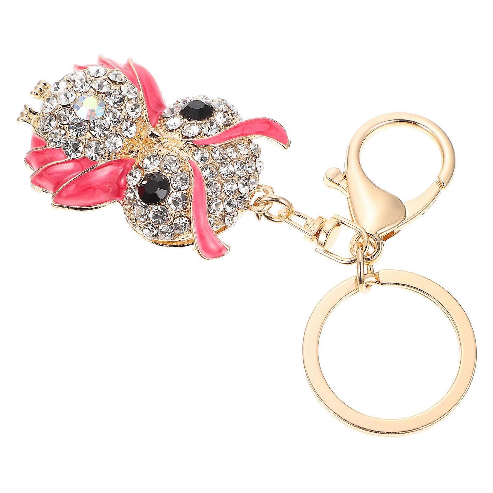 Rhinestone Owl Key Chain -Catching Owl Charm for Hanging Keys
