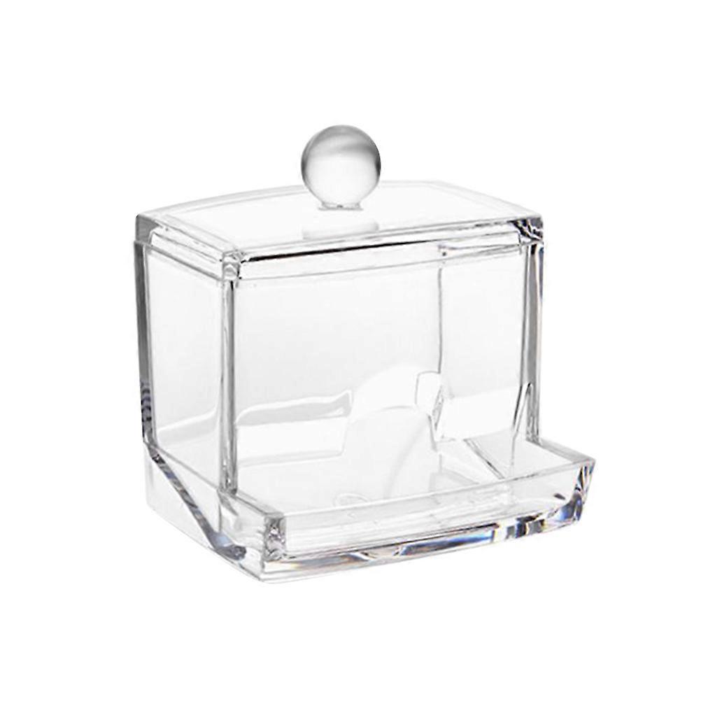 Transparent Swabs Storage Case Acrylic Cotton Swabs Box for 3Pcs Desktop Use