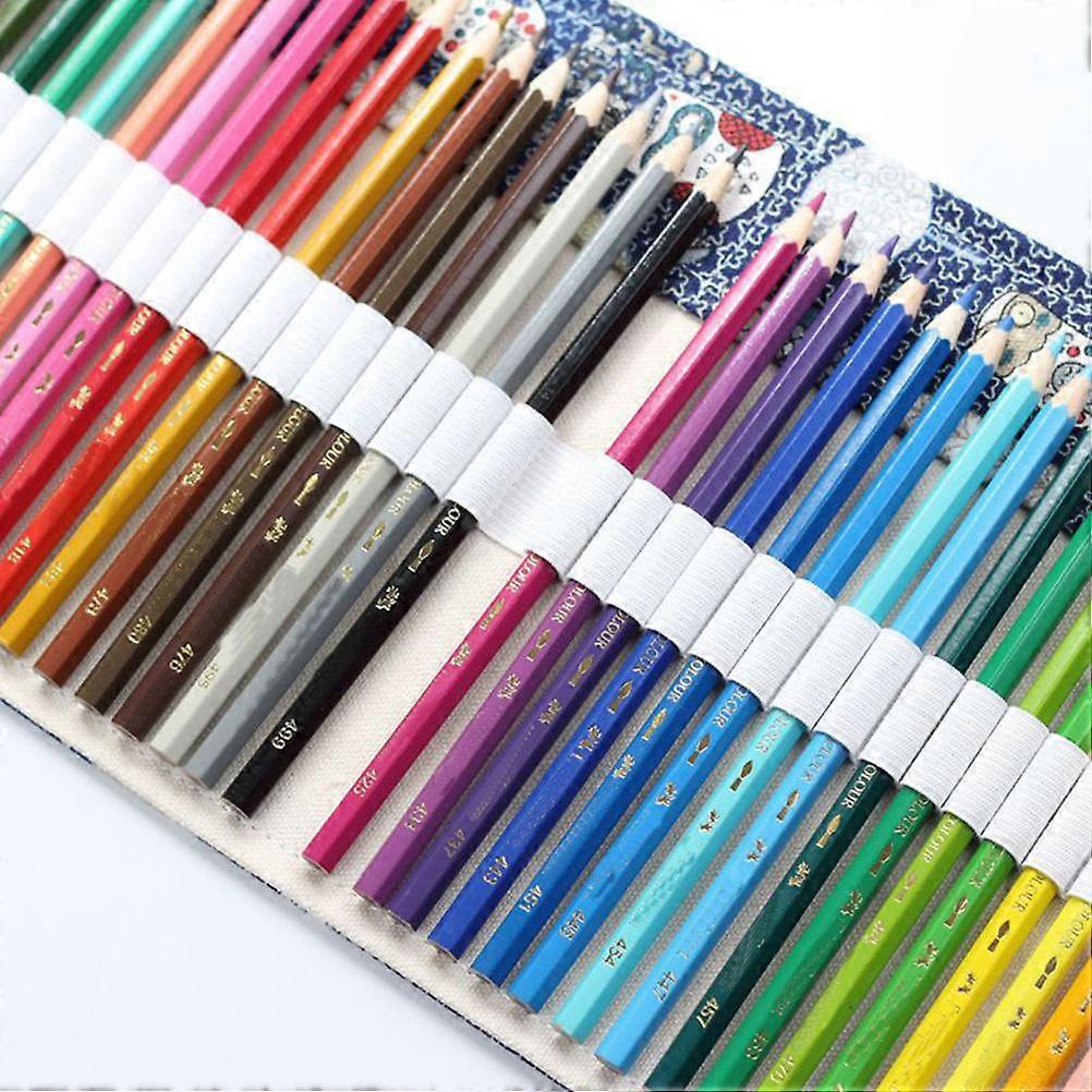 Tragbares Federmäppchen aus Canvas mit 48 elastischen Fächern