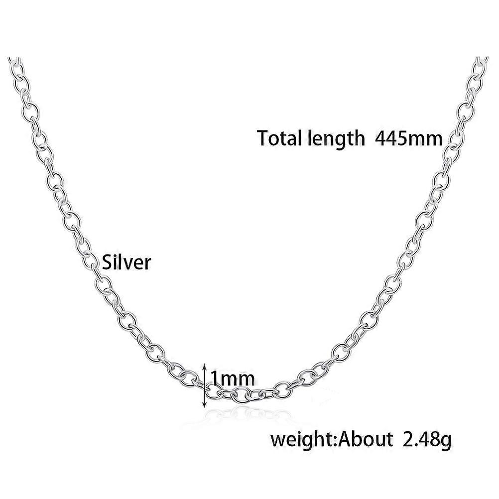 Chain Necklace Sterling Silver Necklace for Accessory Use 2Pcs