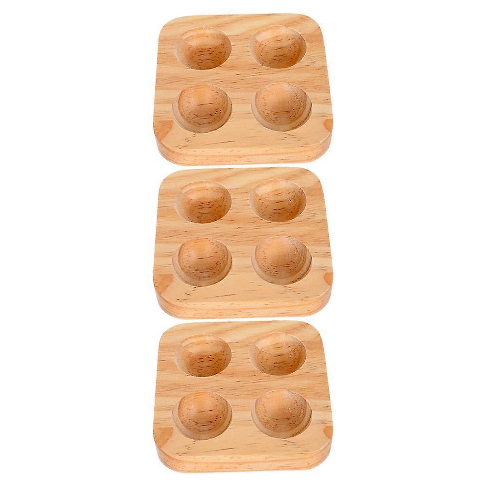 Egg Container Storage for Refrigerator with Shockproof Wooden Tray 6Pcs