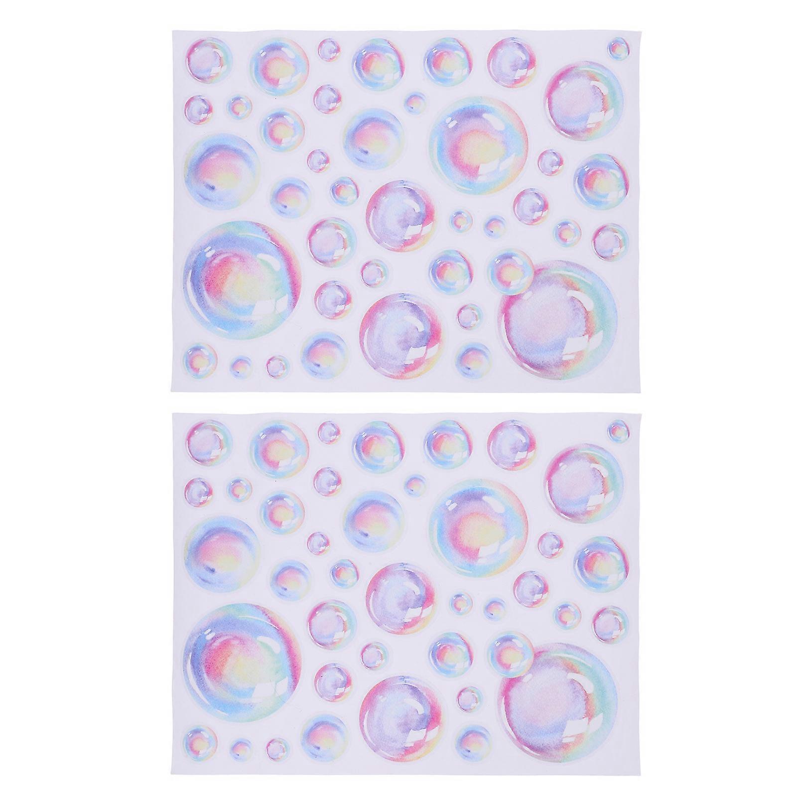 Bubbles Pattern Sticker 3 Sets Tear Resistant Wall Decor For Bathroom With Practical PVC Material