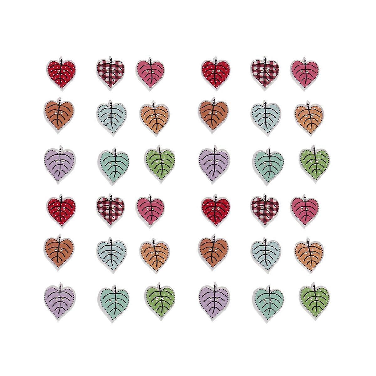 Wooden Buttons for Sewing DIY Colored Leaves Pattern 100Pcs Pack