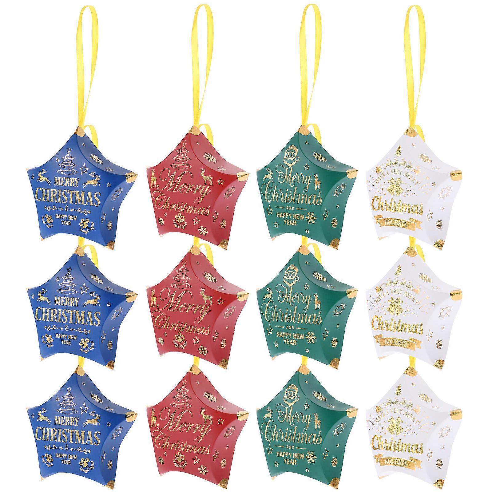 Christmas Candy Box Paper Gift Boxes for Decoration Assorted Color 36Pcs