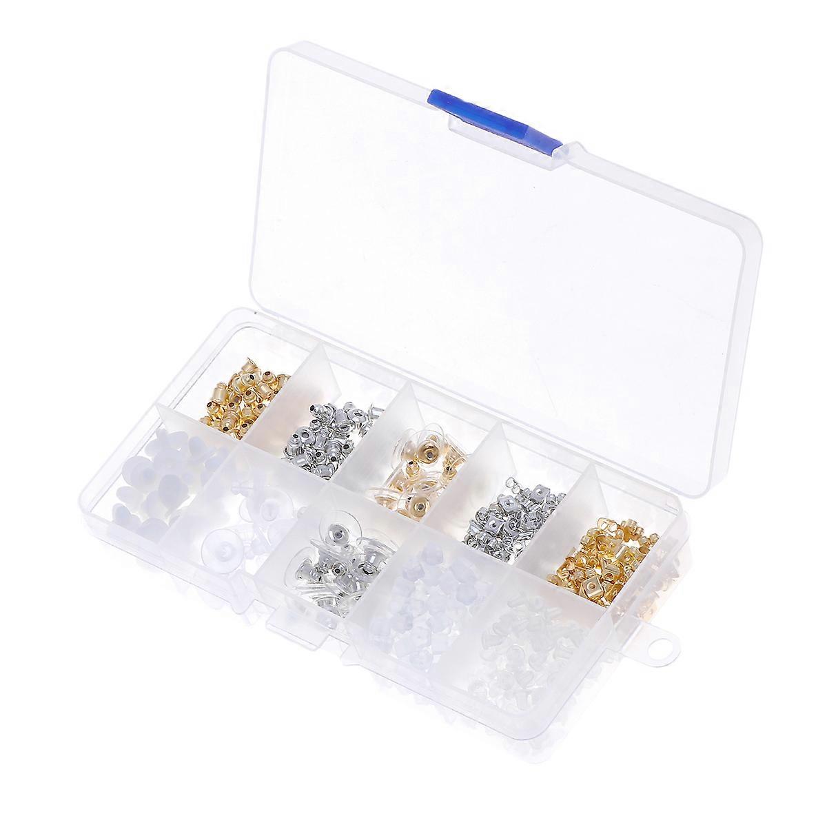 Plastic Earring Backs Transparent for DIY Supplies 3 Boxes 450Pcs Set
