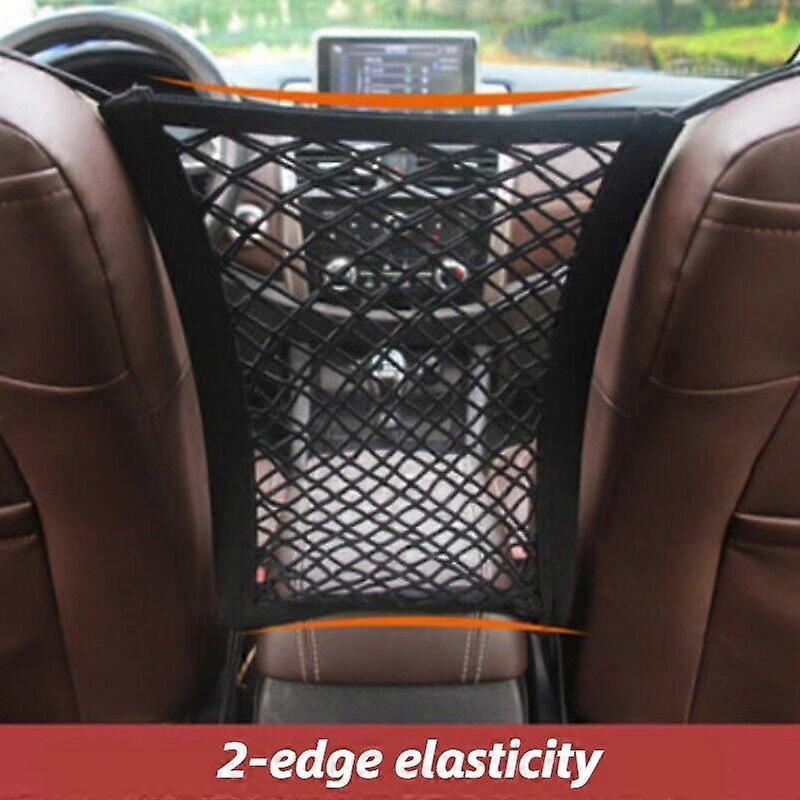 2PCS Seat Back Elastic Mesh Net Car Interior Storage Bag Pocket with Hooks