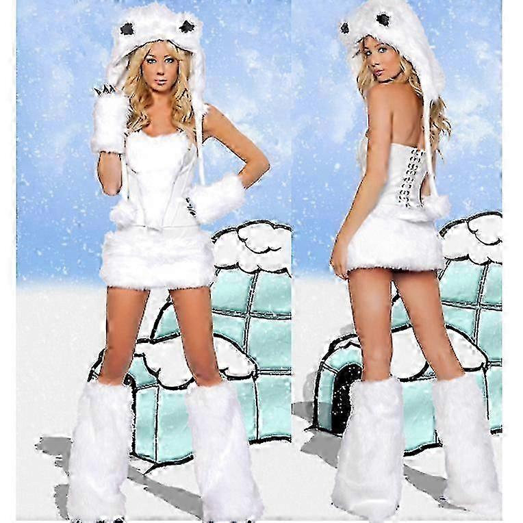 セクシーなクリスマスの女性コスチュームコスプレビッグテールオオカミコスプレパーティーメイド誘惑サンタクロースツーピースコスチューム