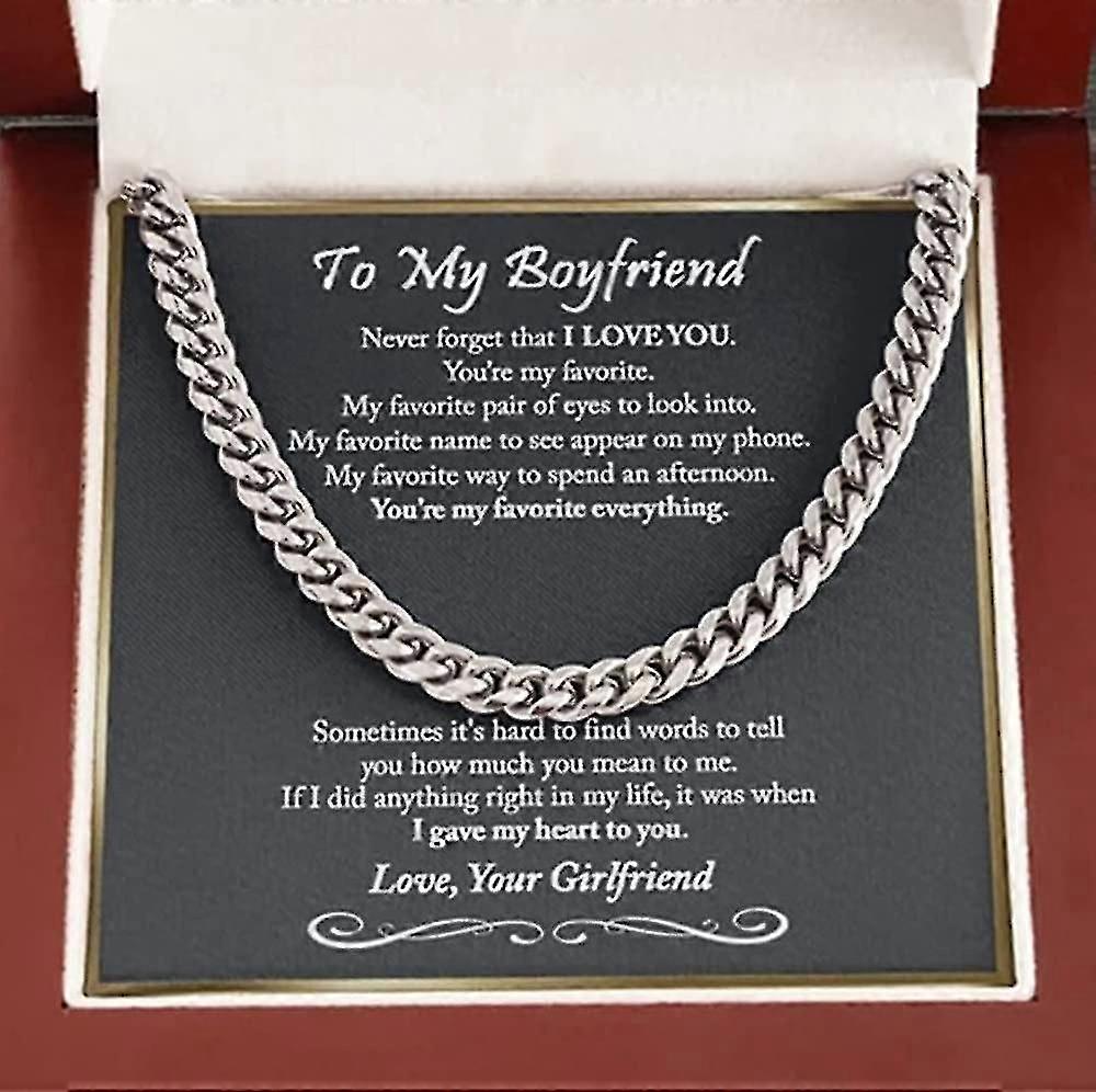 Στον άνθρωπό μου κουβανέζικο κολιέ αλυσίδας από ανοξείδωτο χάλυβα για αυτόν, δώρα γενεθλίων για τον σύζυγο φίλο