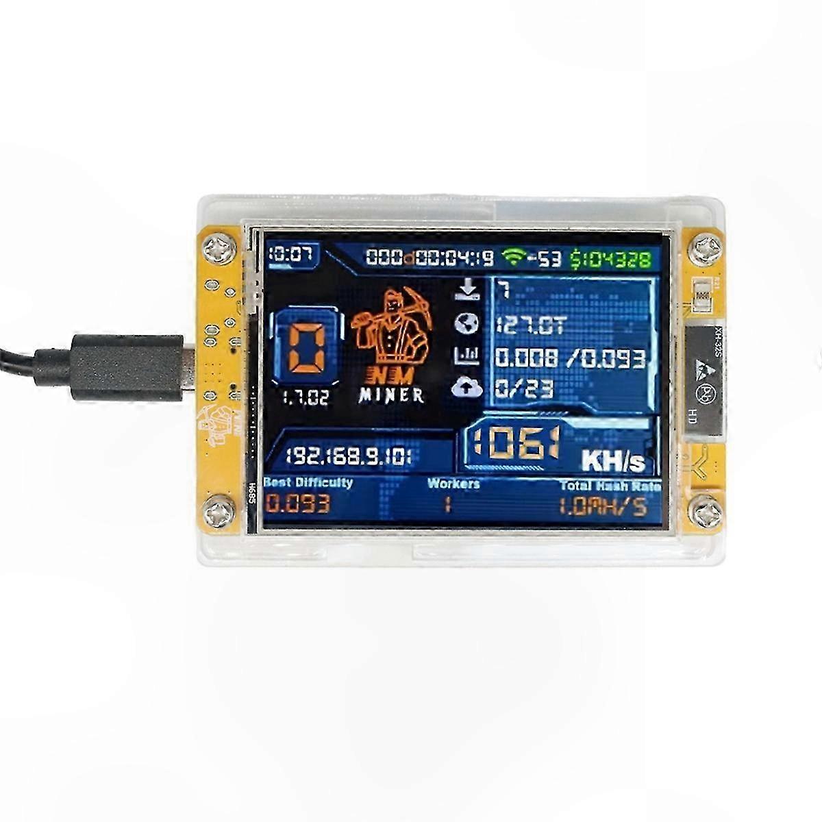 Upgraded NerdMiner Pro 1060KH/s Bitcoin Miner with 2.8 Inch Display for Crypto Solo Mining