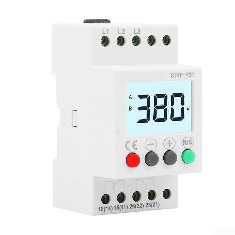3 Phase 380V AC Digital Voltage Monitoring Meter With Over Voltage Protection Relay And LCD Display