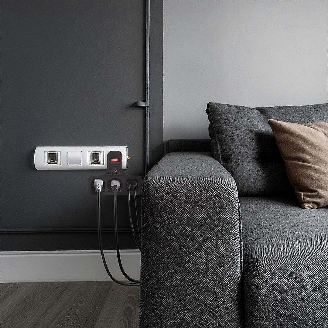 Maclean Current Socket, Quadruple With Switch, Stabilizing Foot, Type E, 2x2.5a, 2x16a, Mce224 E/b