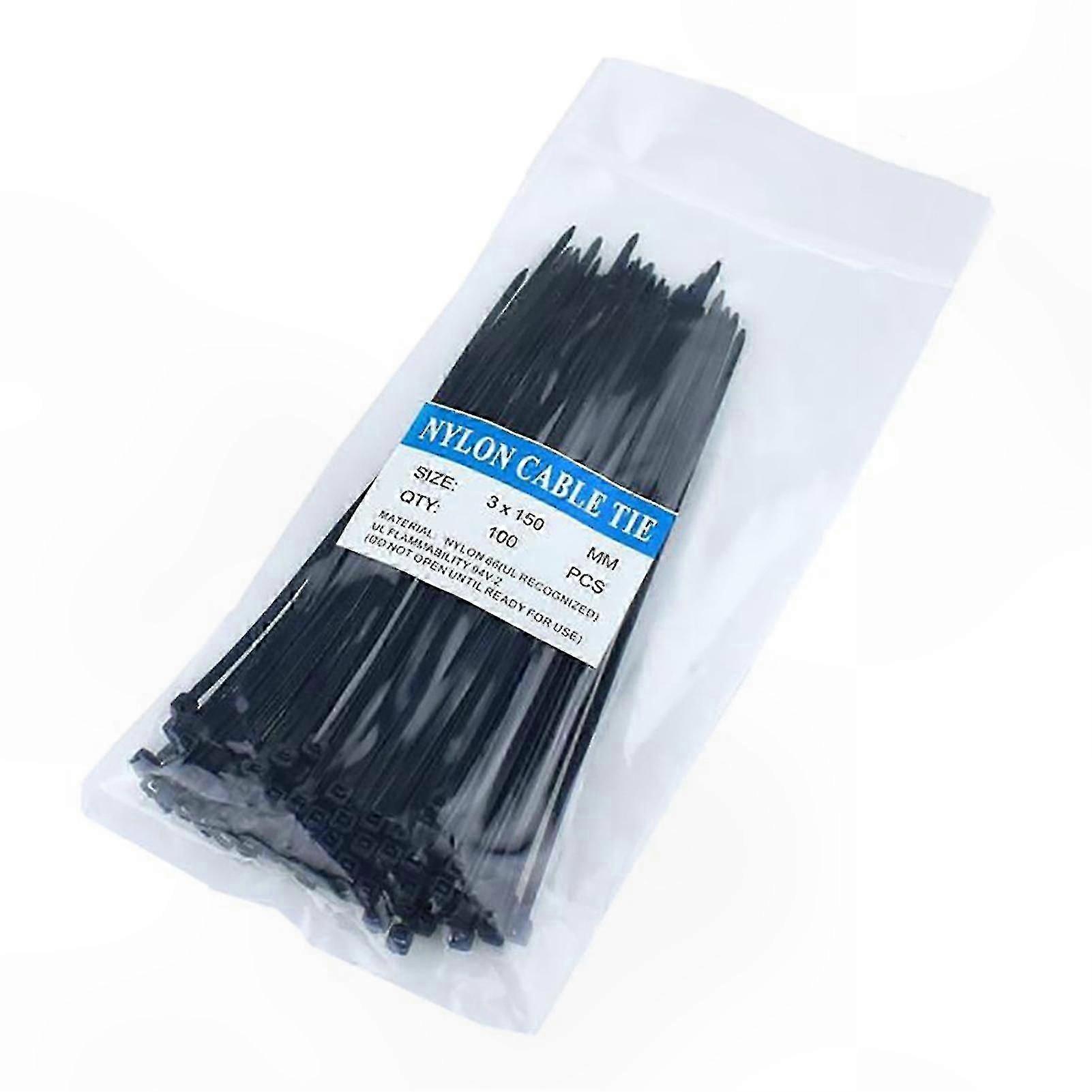 100-Pack Durable Self-Locking Ties, Multi-Color Assortment for Electrical Wiring Projects Indoors & Outdoors