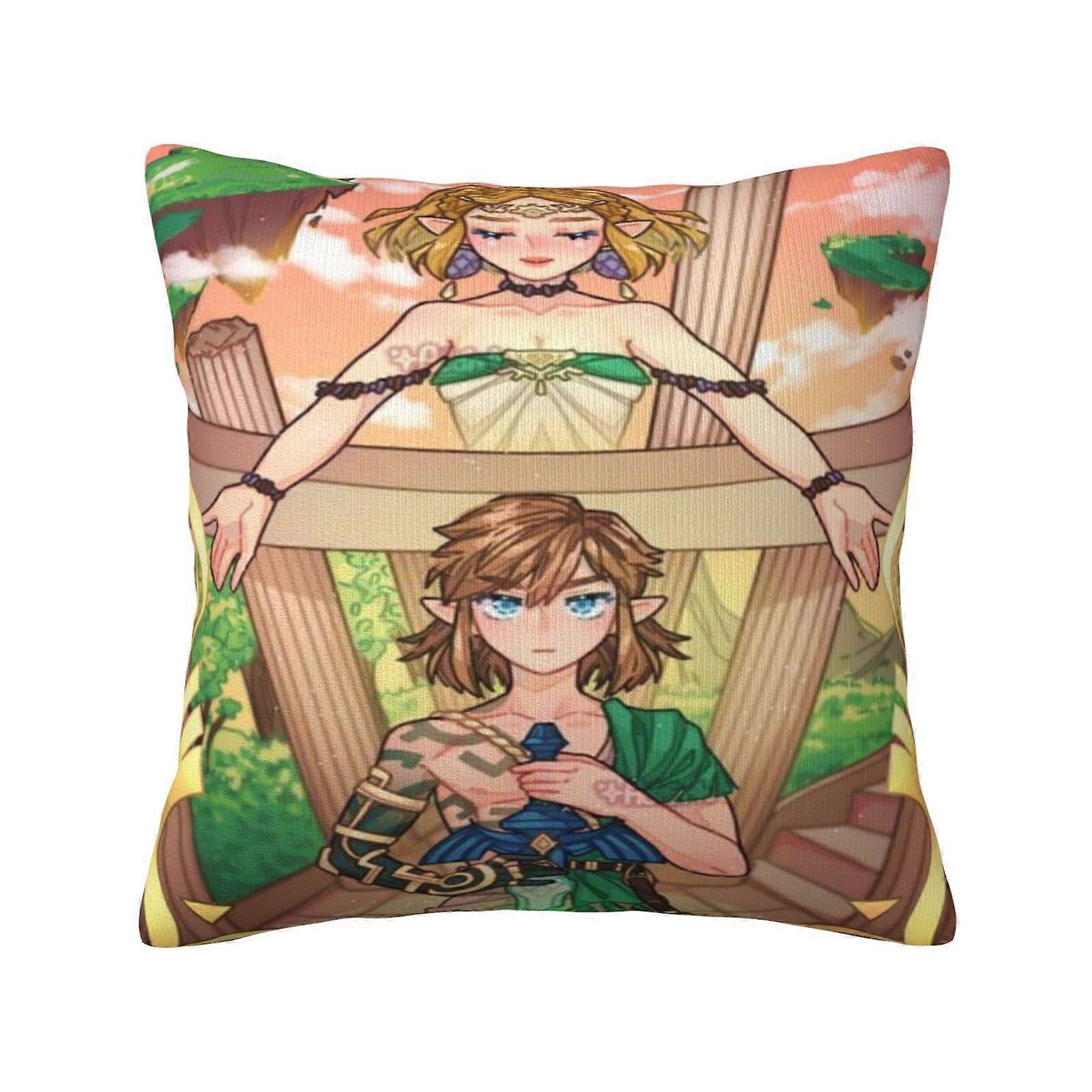 c2144ゼルダの伝説枕カバースロー枕ケース柔らかいポリエステルソファクッションケース椅子ソファ寝室リビングルーム家の装飾yui2144