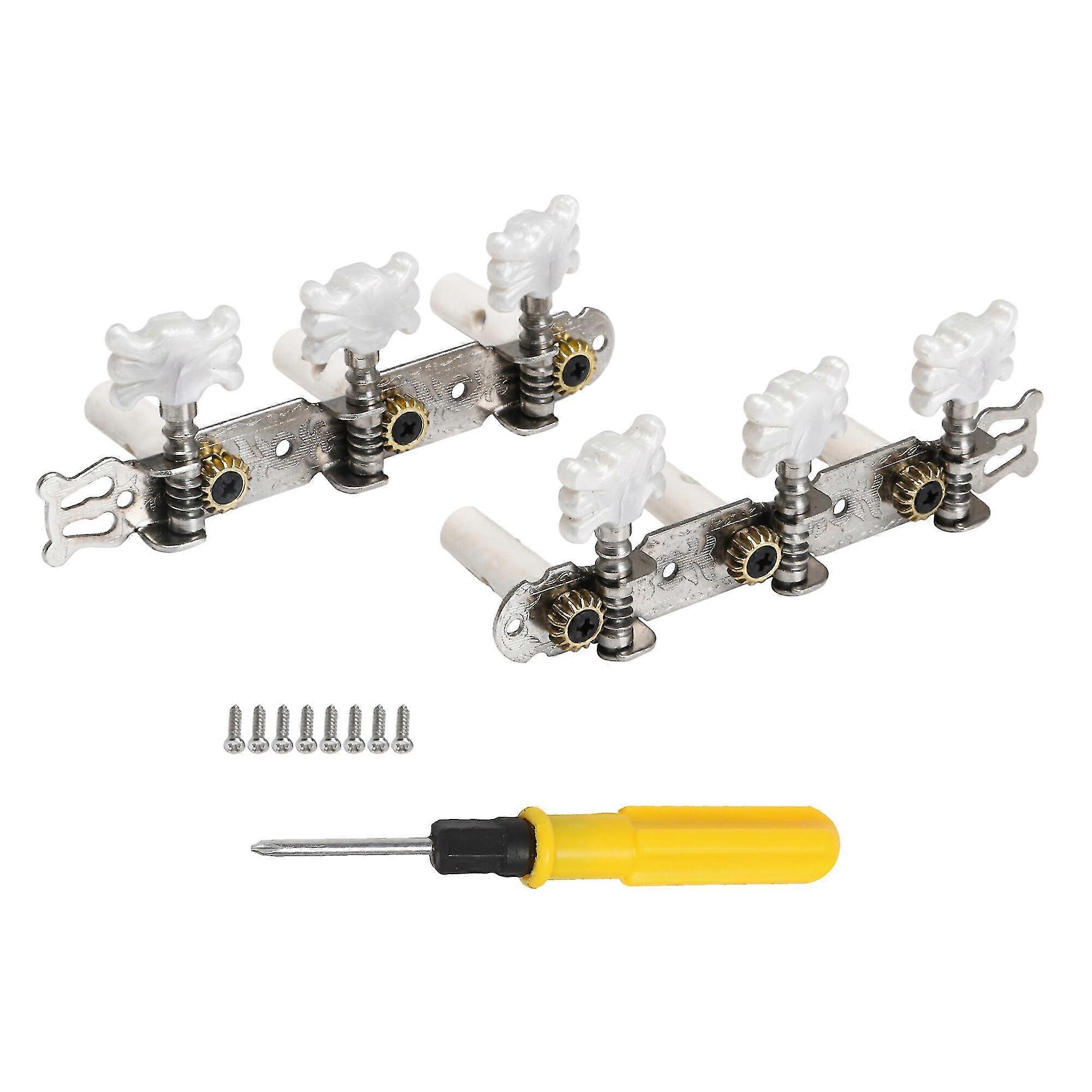25-26 3 Pcs Guitar Machine Heads Tuning Keys 1 Left 1 Right w/ Screwdriver Kit