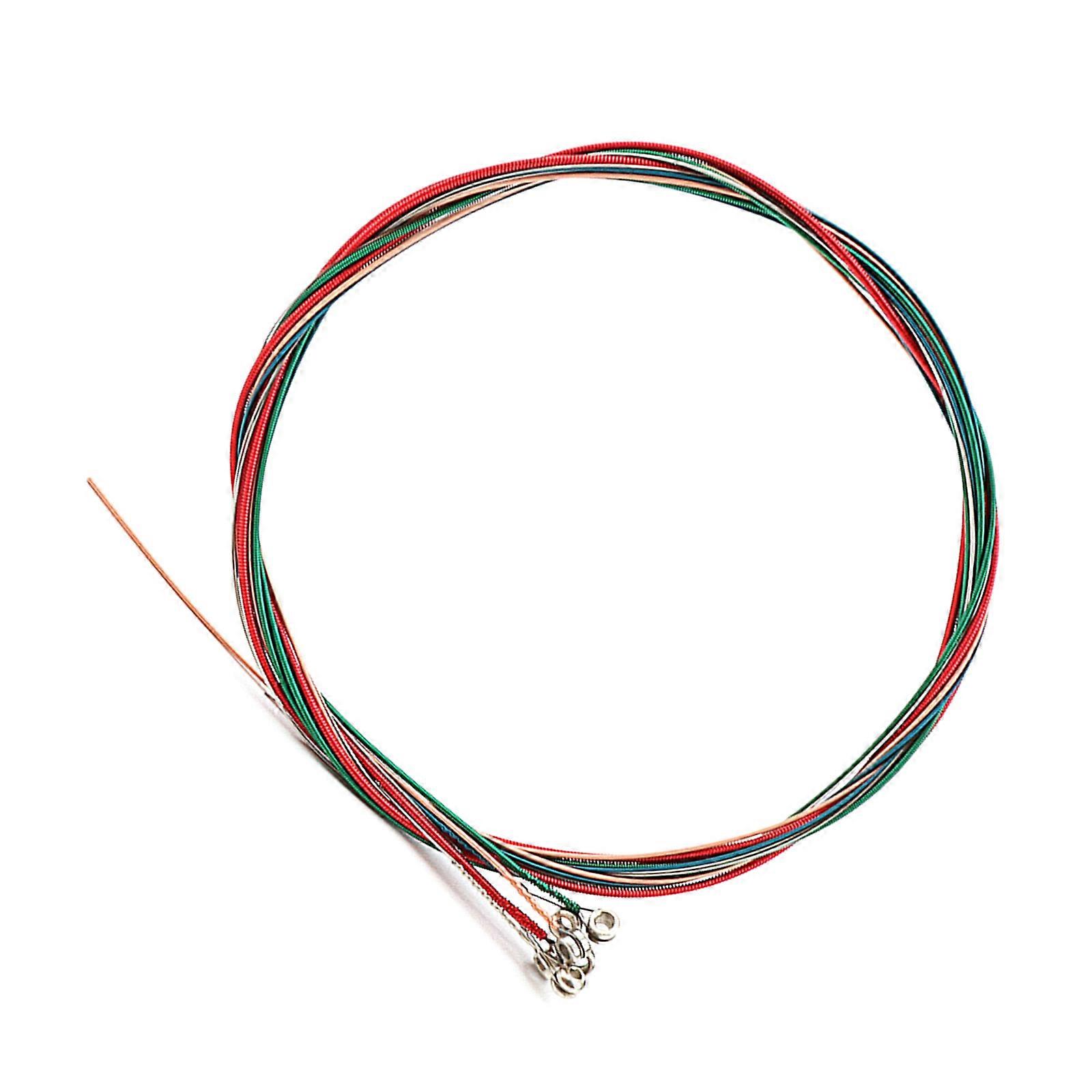 Set of 6Pcs Acoustic Guitar Strings Replacement Steel Wire Guitar Strings, 11-52 Strings for Guitar Beginner Performers Multicolor
