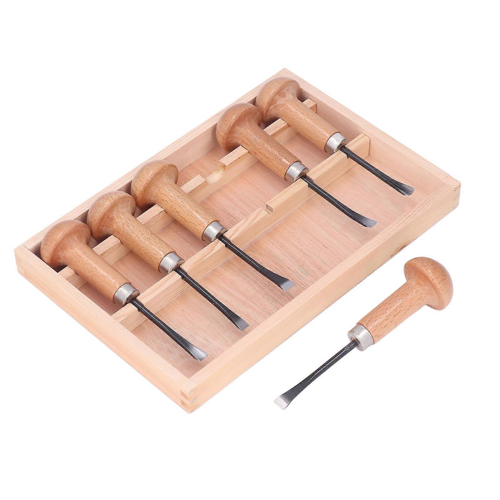 Wood Carving Chisel Set Kit Sculpture Hand Tools Mushroom Handle DIY Art Craft Accessories