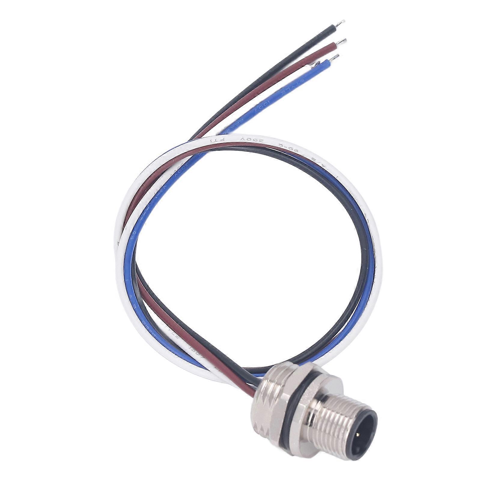 M12 4 Pin Aviation Socket Waterproof Electrical Cable 250VAC 250VDC