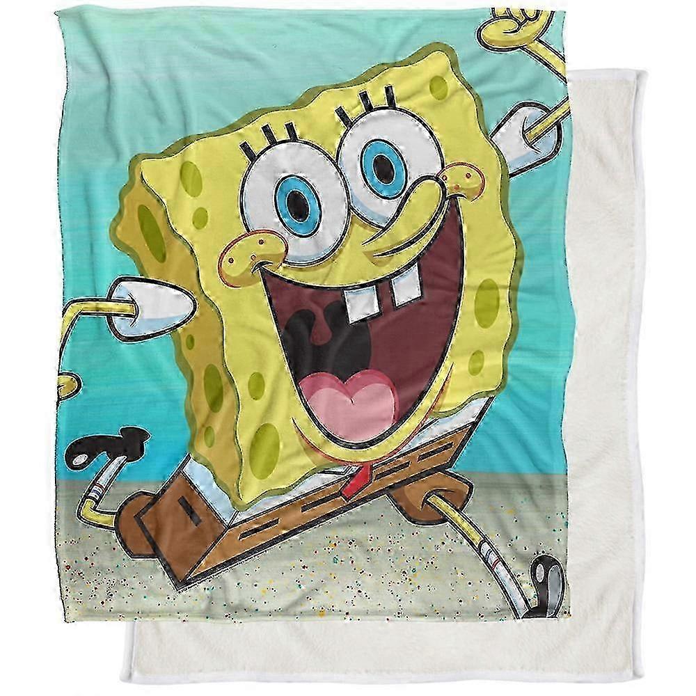 Spongebob Blanket Spongebob Character Cropped Silky Touch Sherpa Back Super Soft Throw BlanketMTWLF976