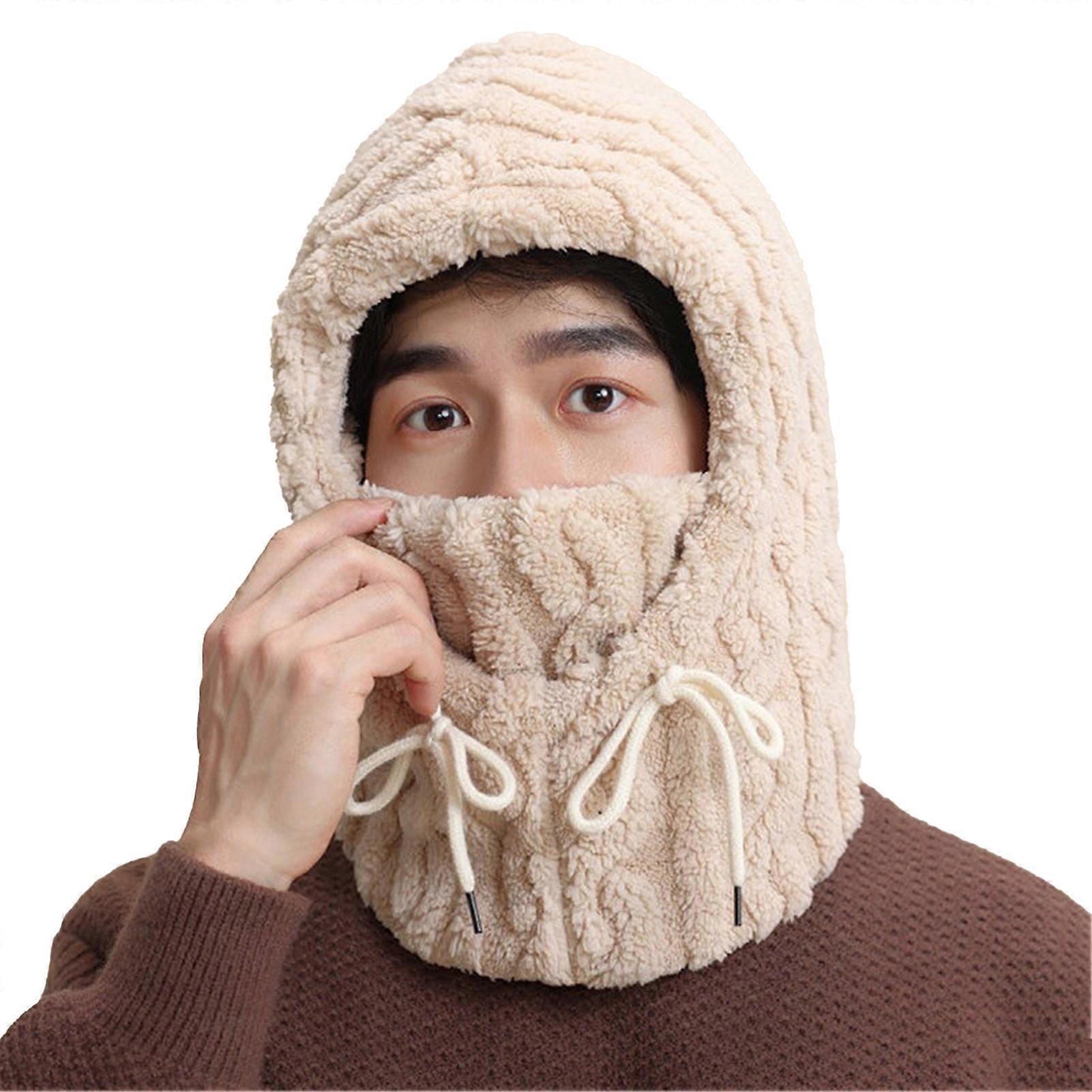 Fleece Balaclava Hat Scarf Set - Windproof & Thermal for Winter & Skiing