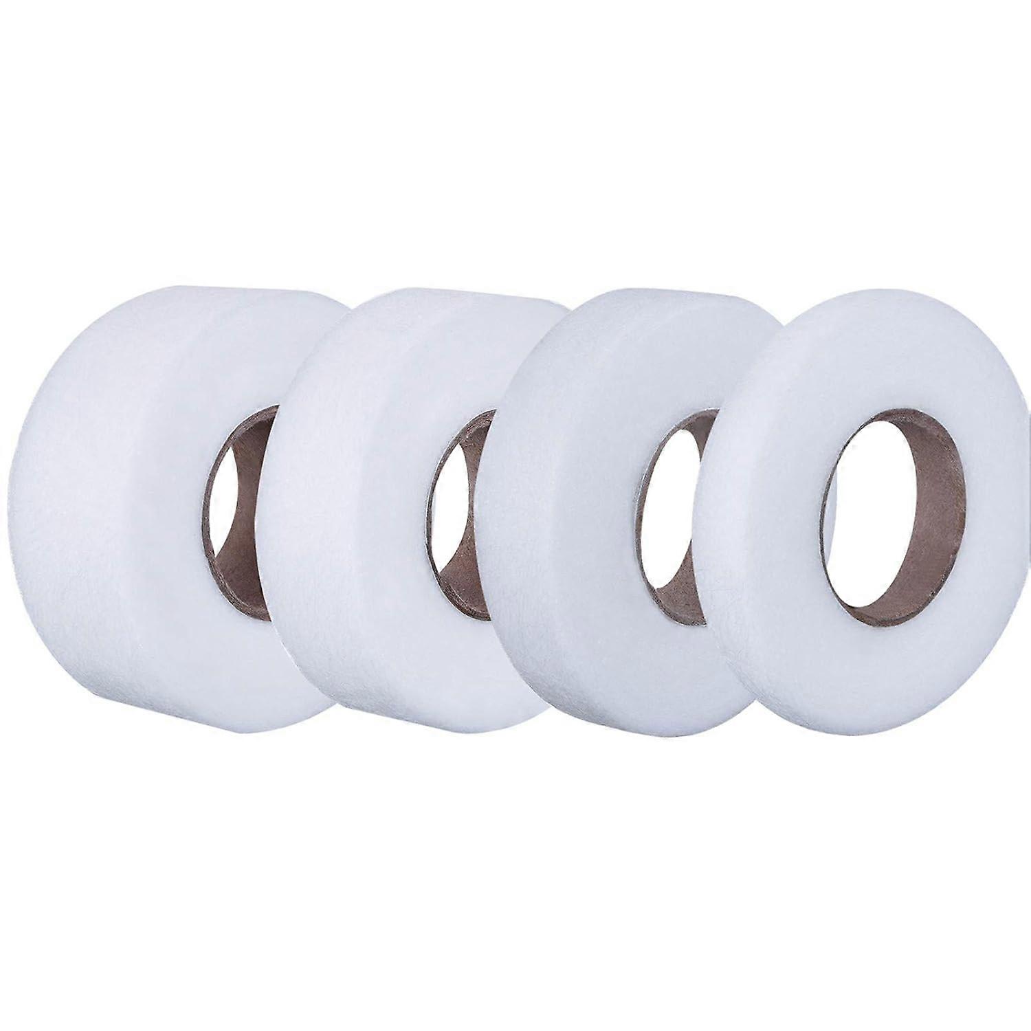 Fabric Fusing Tape Adhesive Hem Tape Iron-on Tape 4 Pack Different Size, Each 27 Yards Long White