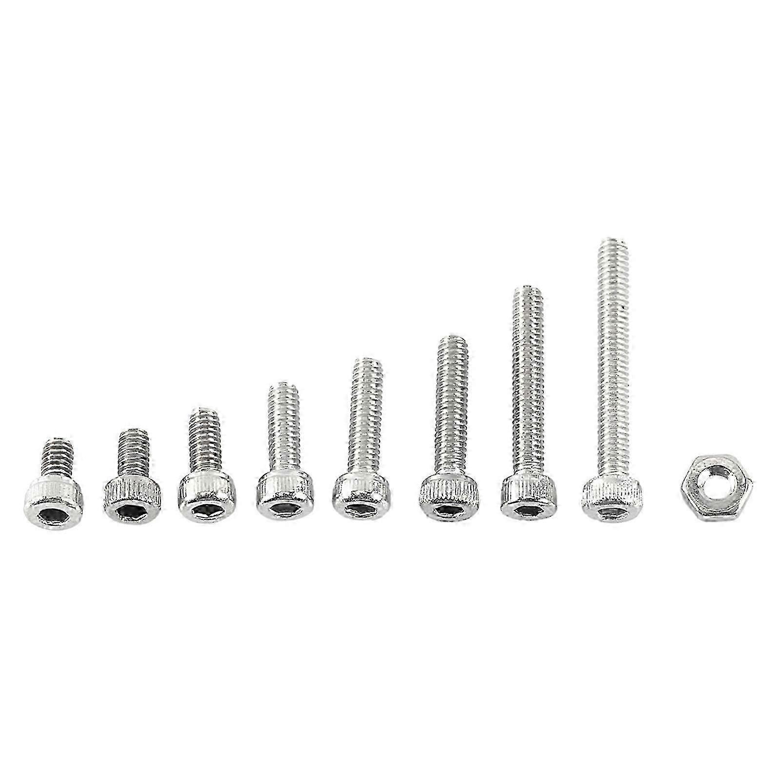 M2.5 A2 Stainless Steel Hex Socket Screws and Nuts Assortment Fasteners