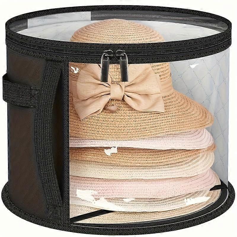 Extra Large Hat Storage Box - Reinforced Handle Foldable Non-Woven Fabric Accessories Organizer, Suitable for Hats, Sun Hats, and Beach Hats