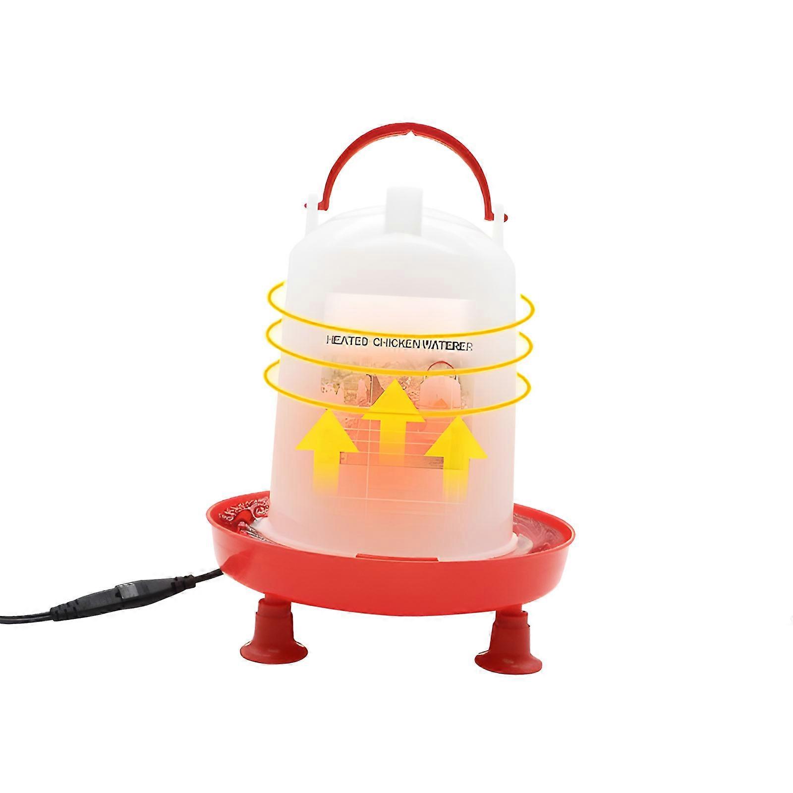Chicken Coops Heated Waterer Adjustable Height Stand Automatic Temperature Control Heating Drinker For Outdoor Coops Multicolor