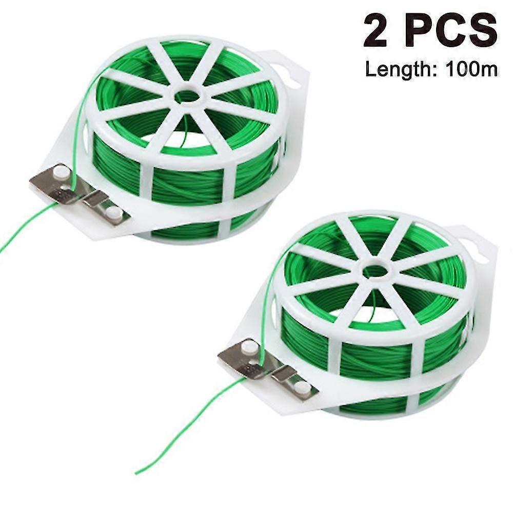 100m Twist Ties Garden Wire, Binding Wire Plants(2 pcs, green)