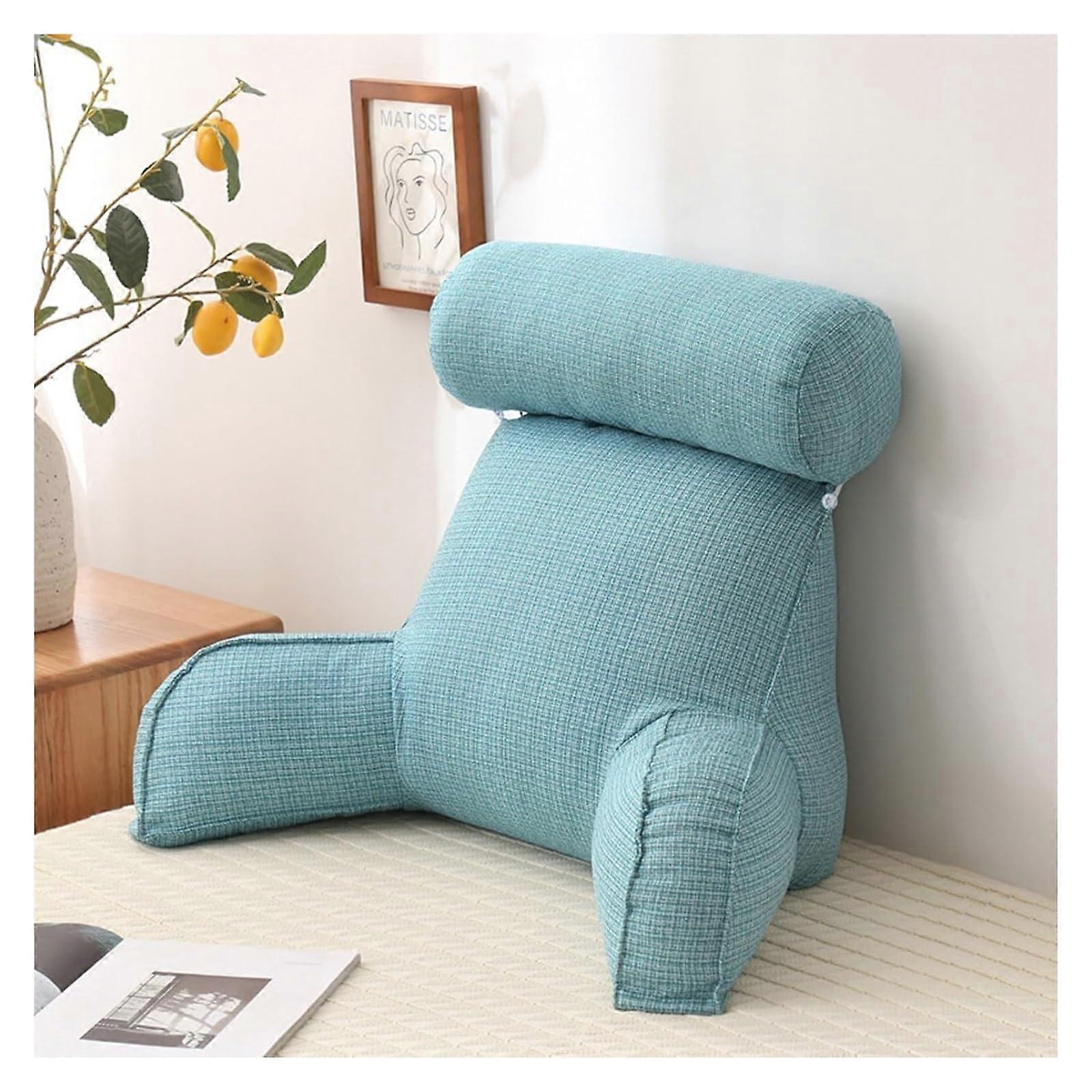 Extra Large Reading Pillow with Neck and Arm Support for Bed, Sofa or Gaming – Sky Blue