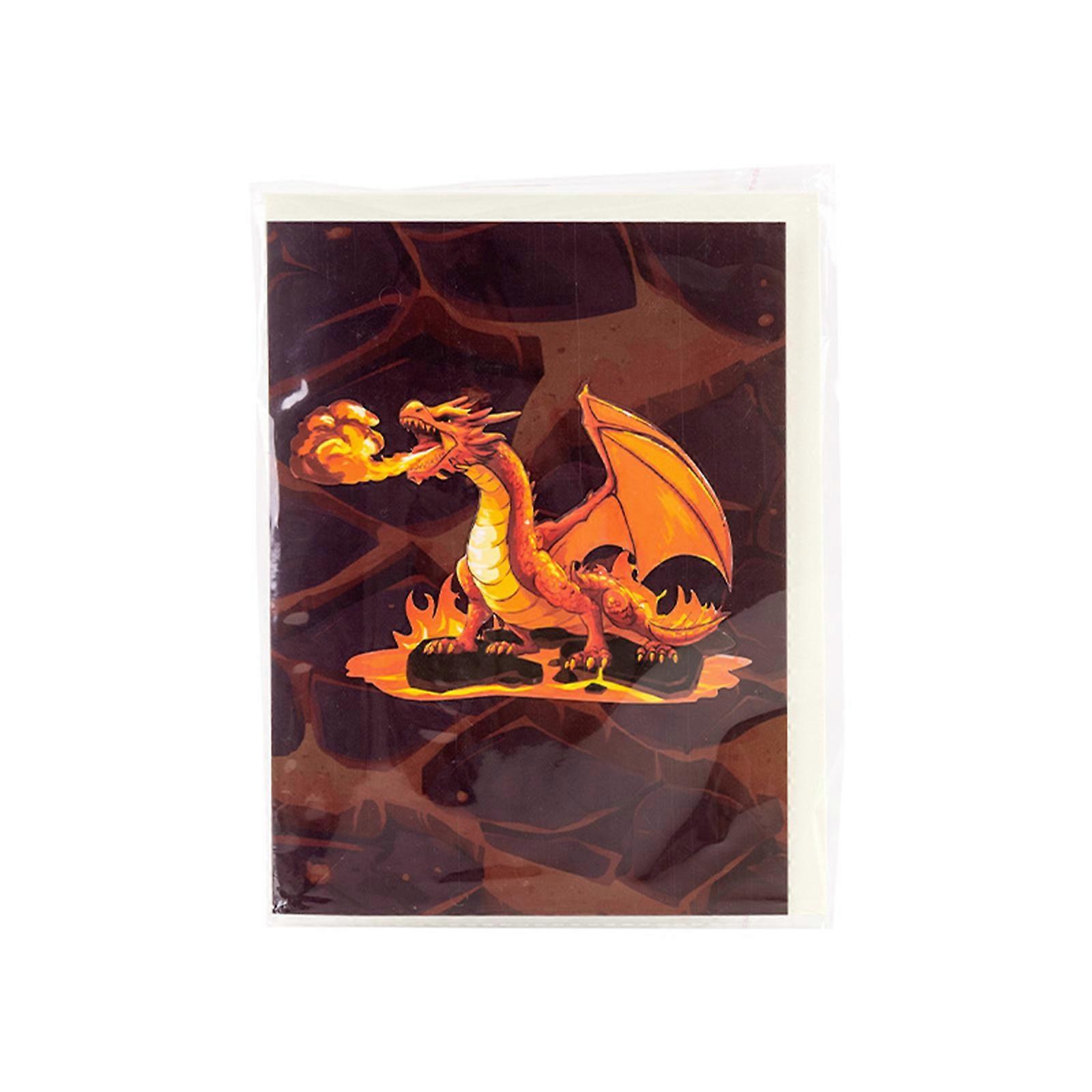 Premium 3D Paper Sculpture Greeting Card with Volcanic Dragon Birthday Card Suitable for Memorable Event Multicolor