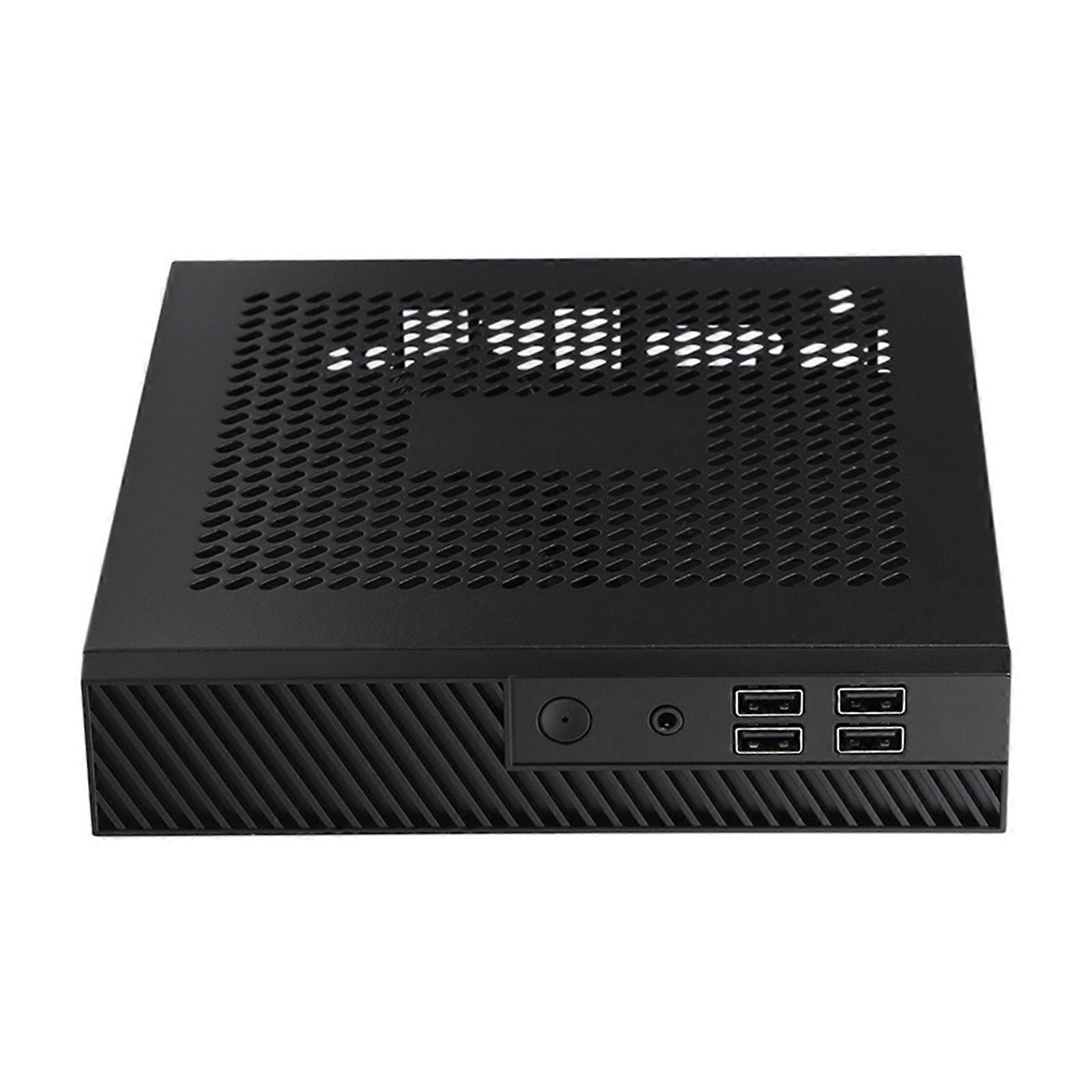 DX01 Mini ITX Desktop Computer Chassis Thin Half Height with 4 USB2.0 Port Computer Case Chassis Computer Chassis Multicolor