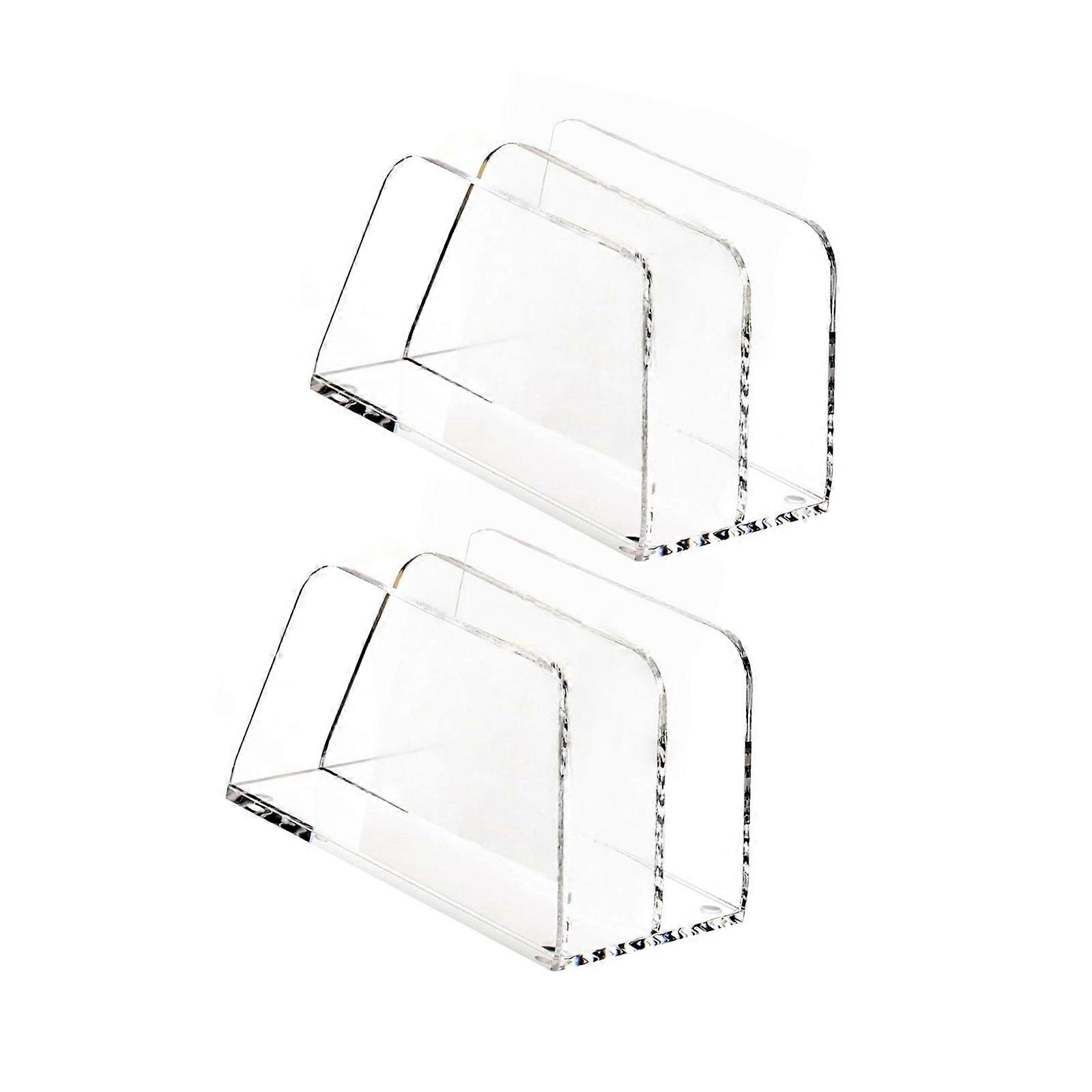 Modern 2 Tiers Transparency Desktop Shelf For Organizing Office Documents Mail Stationery Items Storage Rack Multicolor