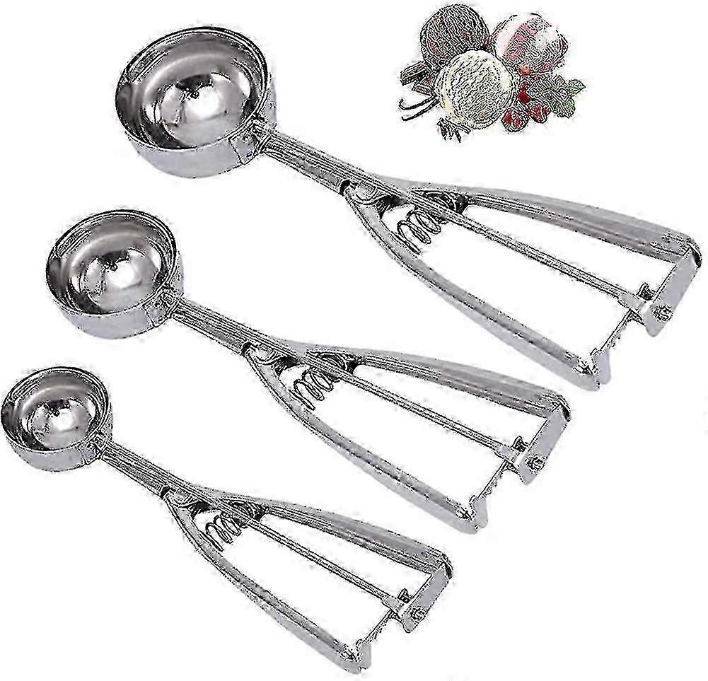 Cookie Ice Cream Scoop Set - Small/1 Tablespoon. Medium/2 Tablespoon. Large/3