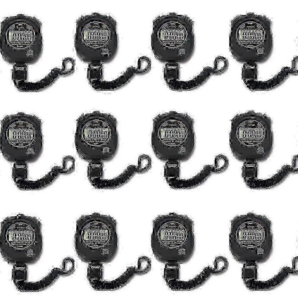12 pack Multi-function Electronic Digital Sport Stopwatch Timer, Large Display with Date Time and Alarm