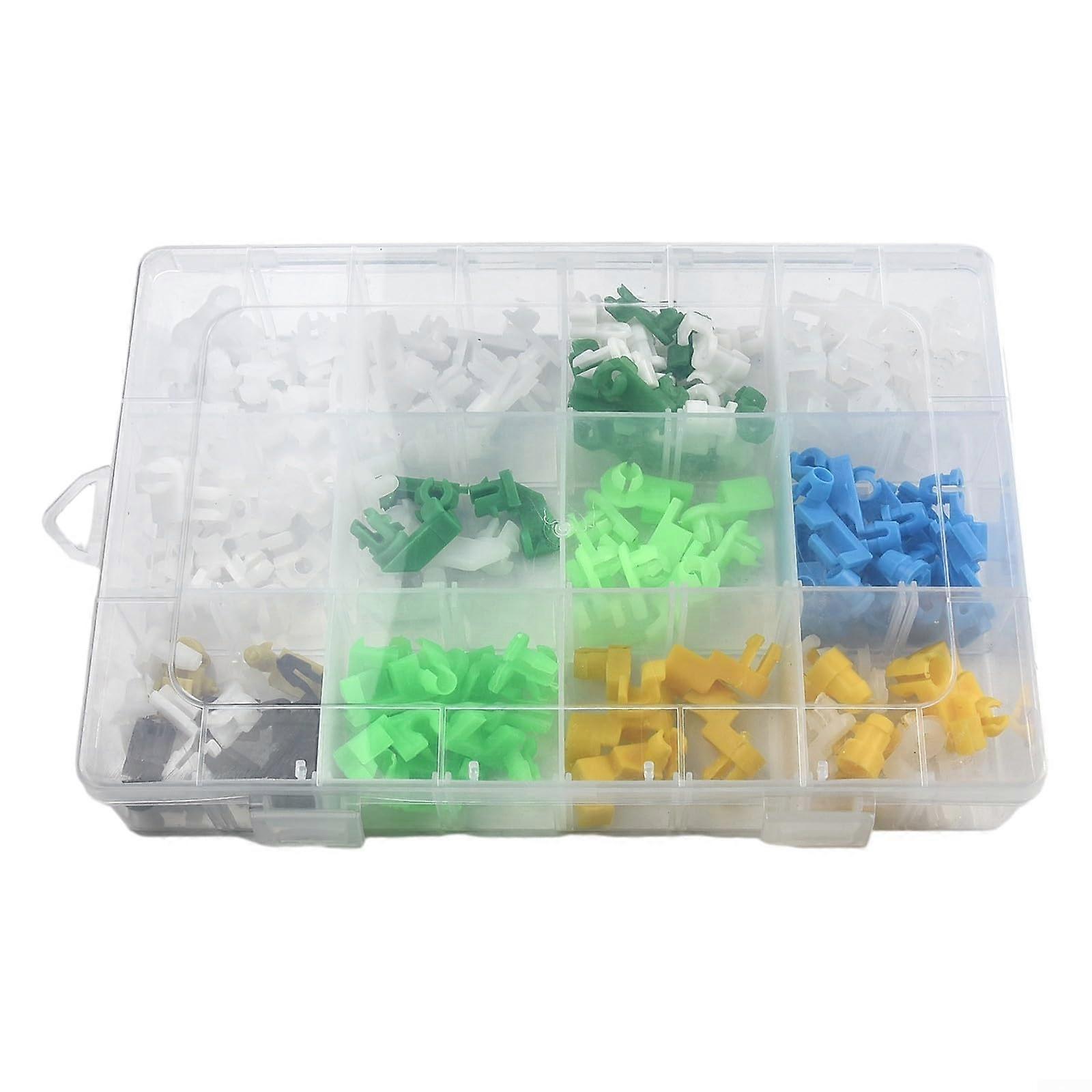 160PCS Car Door Lock Rod Clips and Wire Fasteners Set with Storage Box for Auto
