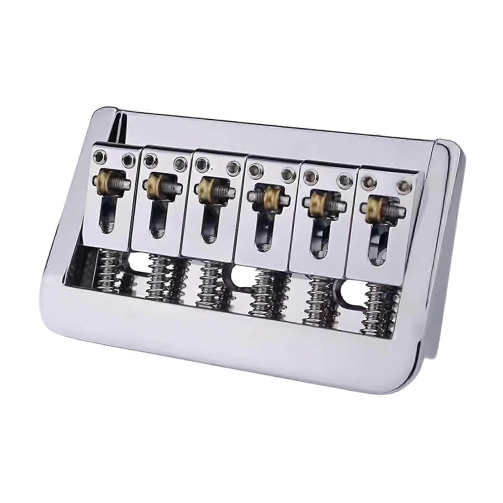 Electric Guitar Bridge 6 String Adjustable Rust Resistant with Brass Fixed