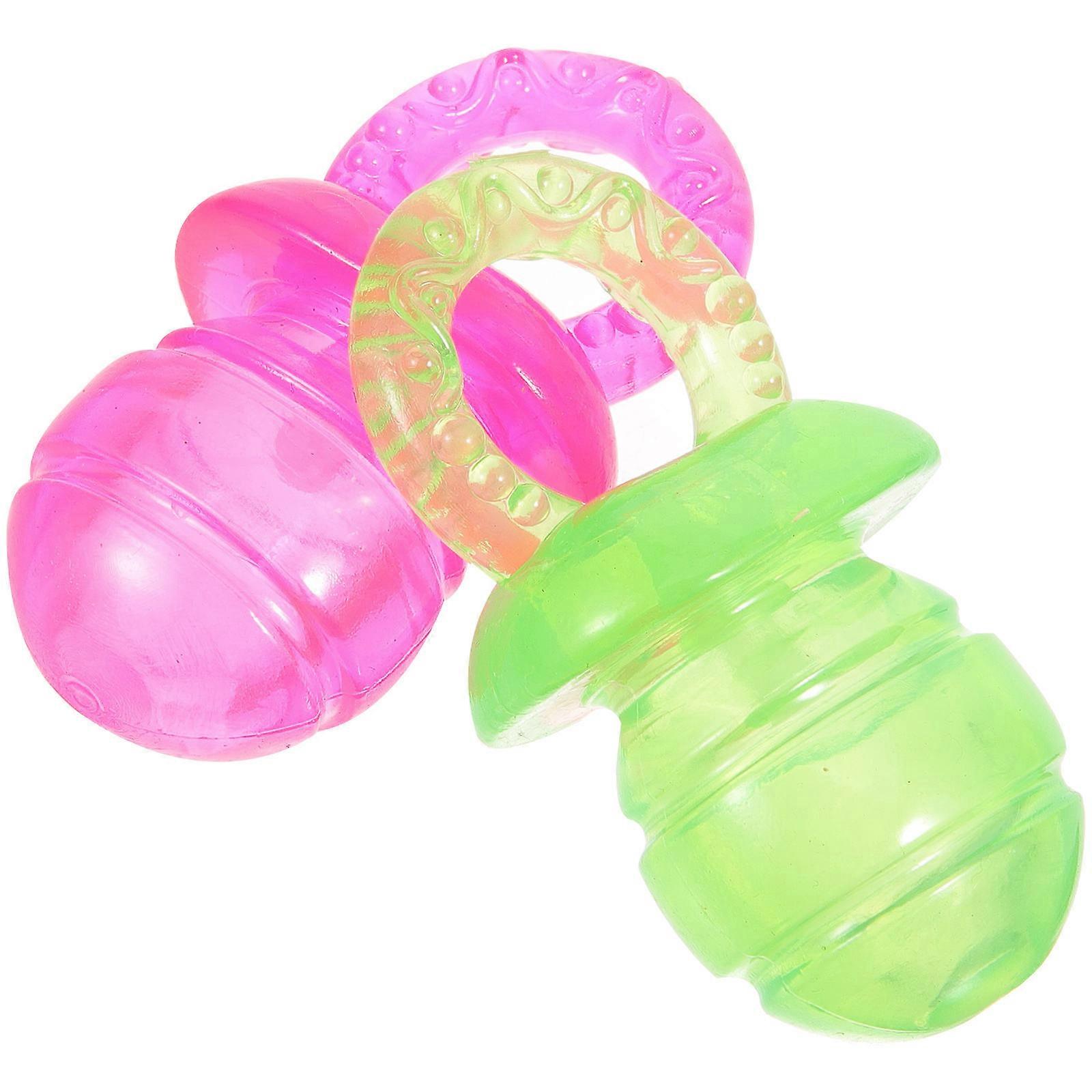2pcsペットおしゃぶり噛むおもちゃカラフルな歯が生えるおもちゃインタラクティブおもちゃ犬の歯が生えるツール