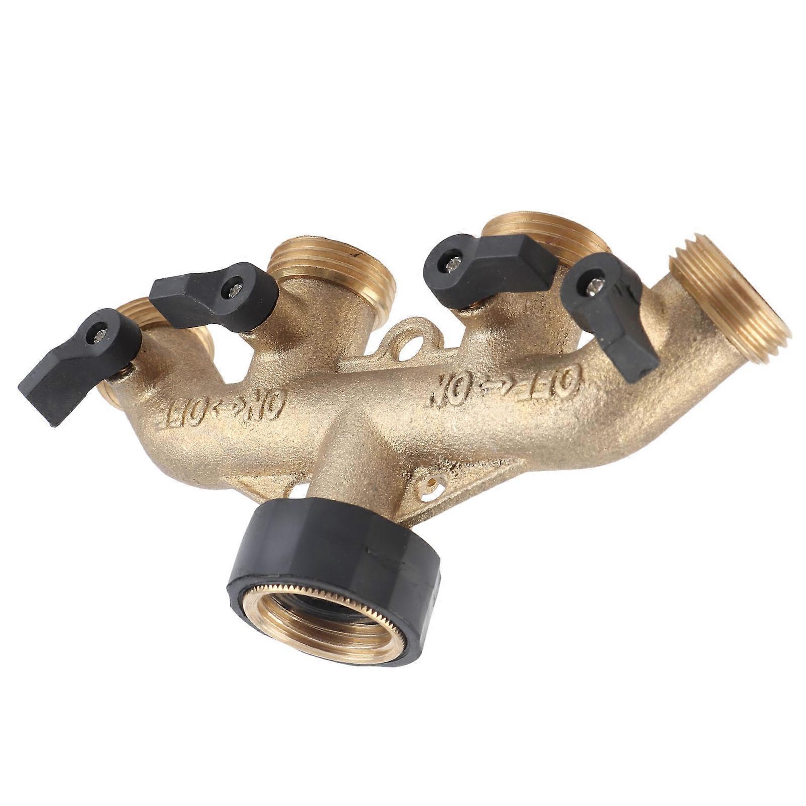 4 Way Water Hose Splitter Faucet Connector Adapter for Agricultural Irrigation American Thread