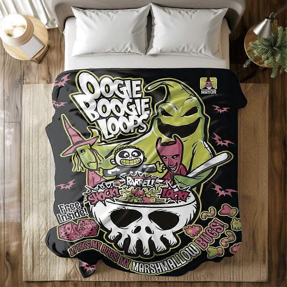 Halloween Plush Blanket with Wiggum Ghosts & Candy Corn Characters - Soft Flannel All-Season Cozy Bedspread & s, Doo Doo-POIAS287