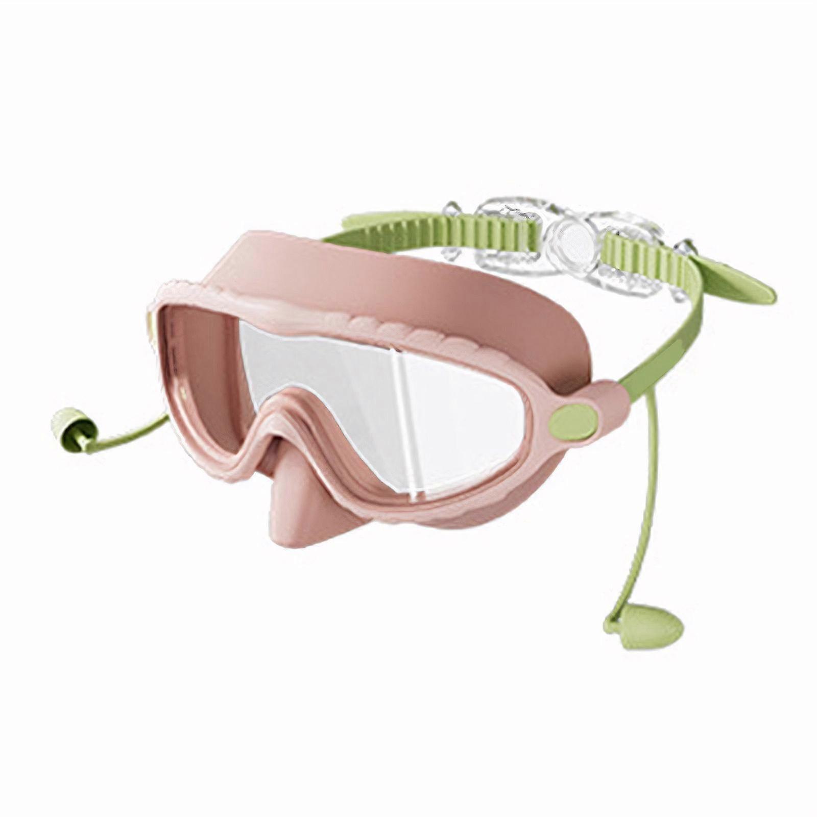 Adjustable swim goggles for children, soft silicone frame with earplugs included