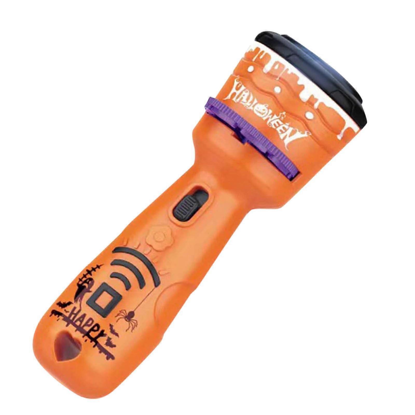 Halloween Projector Torch For Kids  Interactive Night Light Toy With 24 Patterns, Bedtime Learning, Orange, One Size