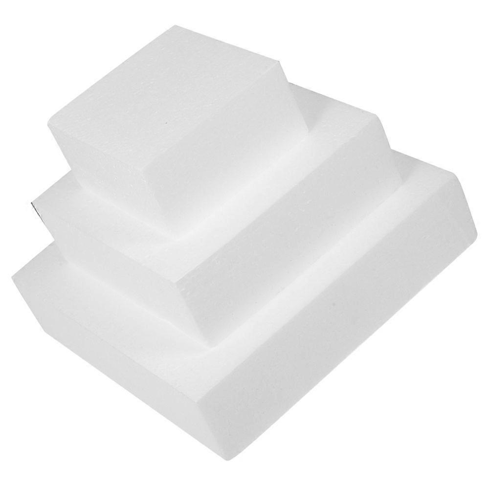 White Foam Cake Models Square Multi-Function Cake Dummies for Practice 3Pcs
