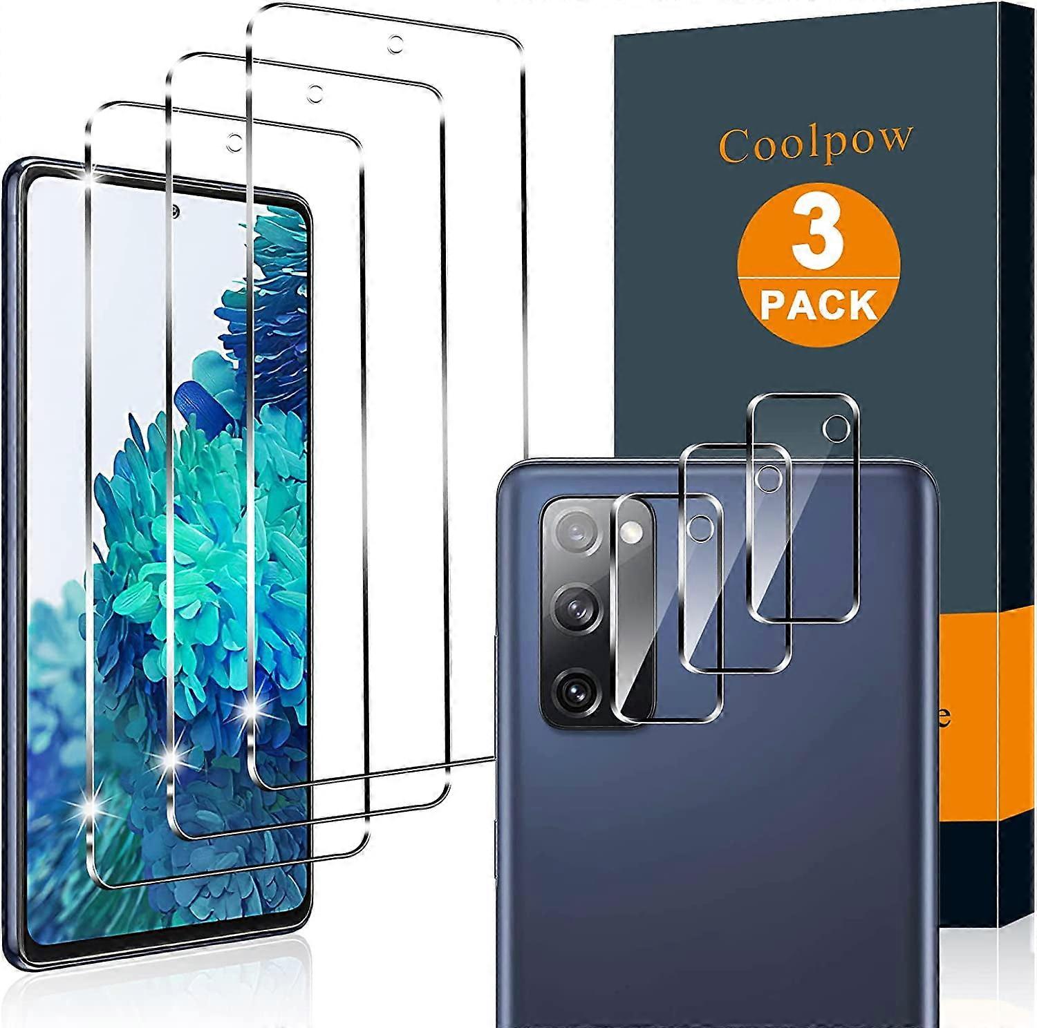 【3+3 Pack】 Designed for compatible with Samsung Galaxy S20 FE 5G Screen Protector compatible with Samsung S20 FE 5G Screen Protector Tempered
